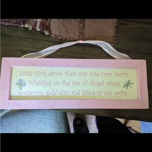 Pink and Cream Decorative Wall Sign